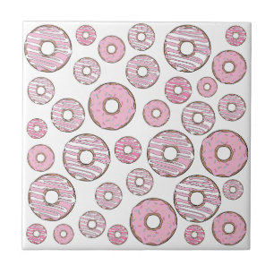 Carreau Motif De Donuts, Donuts Roses, Saupoudrages