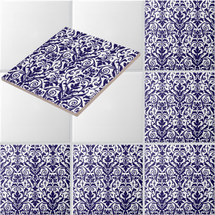 Carreau Motif de feuillage floral défilant de l'ère victor