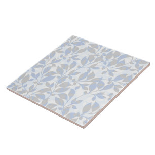 Carreau Motif de feuillage gris bleu