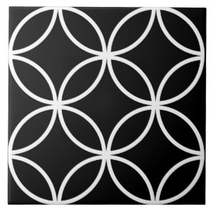 Carreau Motif de feuille de cercle à répétition blanc