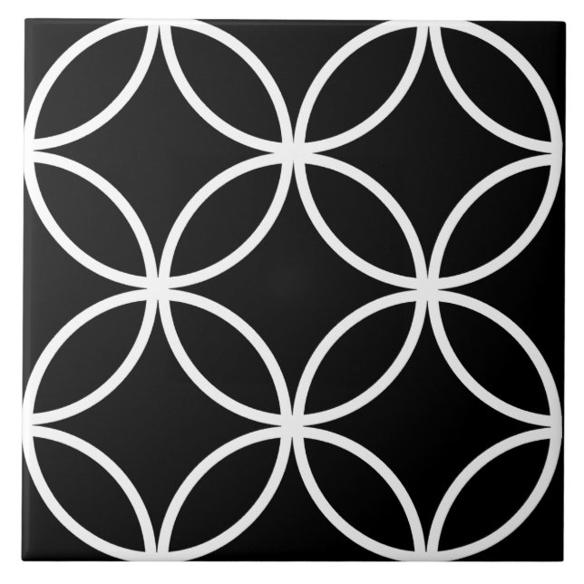 Carreau Motif de feuille de cercle à répétition blanc (Devant)