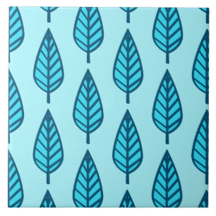 Carreau Motif de feuille de hêtre - Nuances de bleu ciel