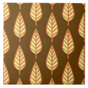 Carreau Motif de feuille de hêtre - Orange et marron
