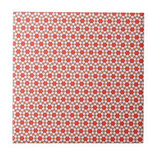 Carreau Motif de fleur rouge de kitsch