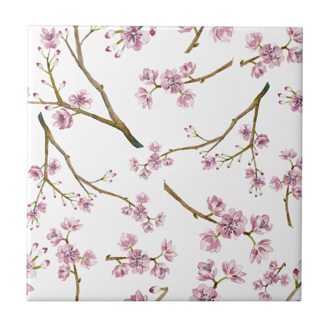 Carreau Motif de fleurs de cerisier de Sakura (Devant)