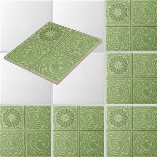 Carreau Motif de fleurs et de feuillage en réseau de Willi
