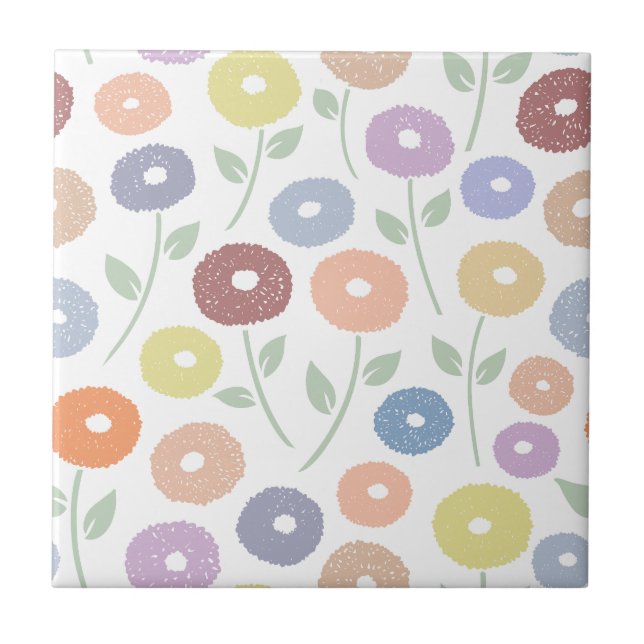 Carreau Motif de fleurs floues Pastels (Devant)