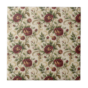 Carreau Motif de fleurs imprimées Rose Vintage - Conceptio