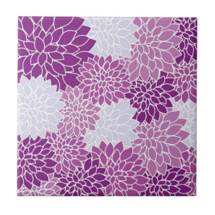 Carreau Motif de fleurs violettes
