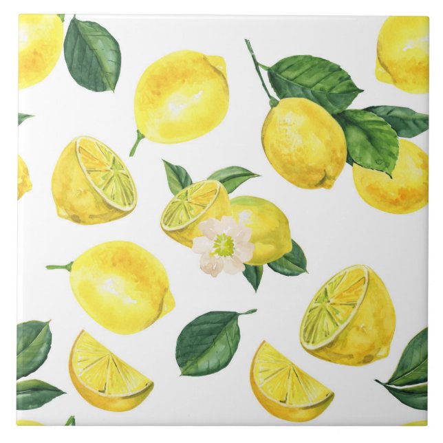 Carreau Motif de fruits aux citrons jaunes (Devant)