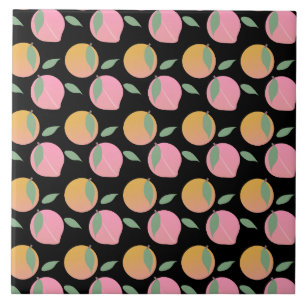 Carreau Motif de fruits orange de Pêche rose