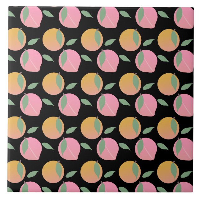 Carreau Motif de fruits orange de Pêche rose (Devant)