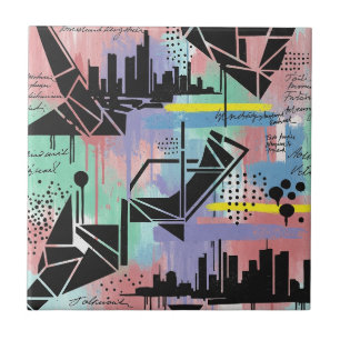 Carreau Motif de graffiti urbain coloré (11)