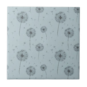 Carreau Motif de graine de pissenlit minimaliste Bleu (1)
