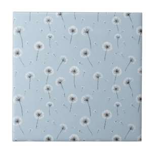 Carreau Motif de graine de pissenlit minimaliste Bleu (2)