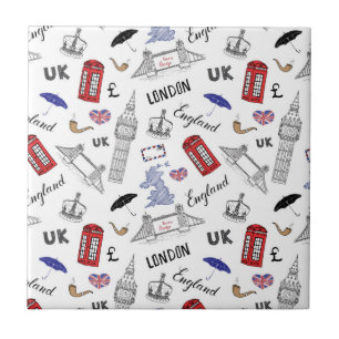 Carreau Motif de griffonnages de ville de Londres