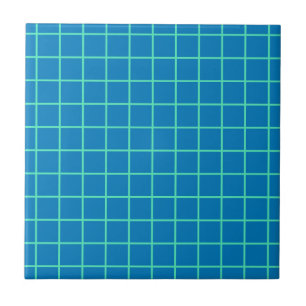 Carreau Motif de grille en bleu et vert menthe