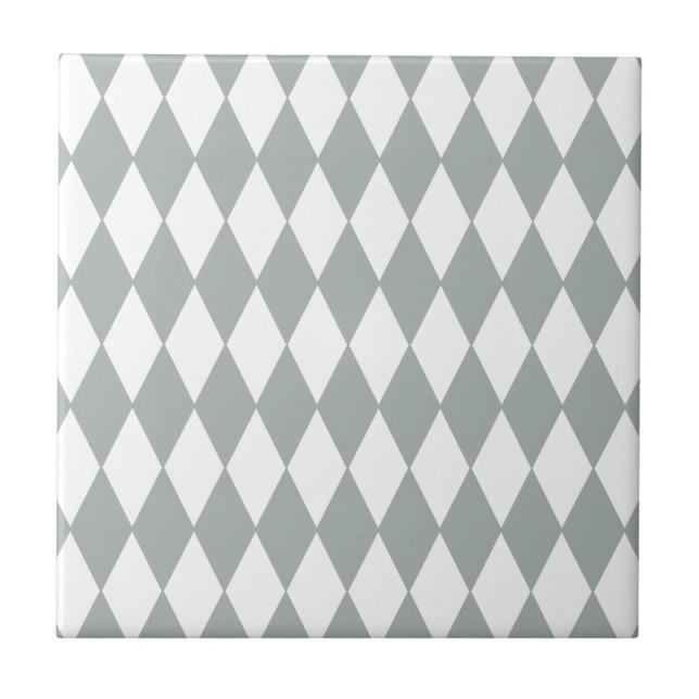 Carreau Motif de harlequin de blanc gris (Devant)