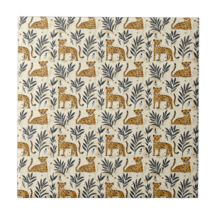 Carreau Motif de jungle de léopard joueur
