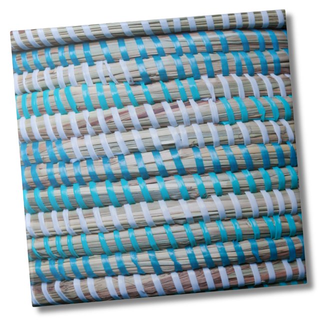 Carreau Motif de la corde bleue marine de plage (Basket Weave Rope Nautical Coastal Beach Pattern Ceramic)