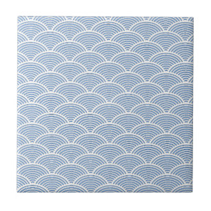 Carreau Motif de la vague japonaise en bleu et blanc