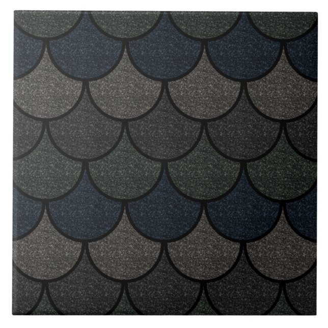Carreau Motif de l'échelle de dragon à bascule foncé (Devant)