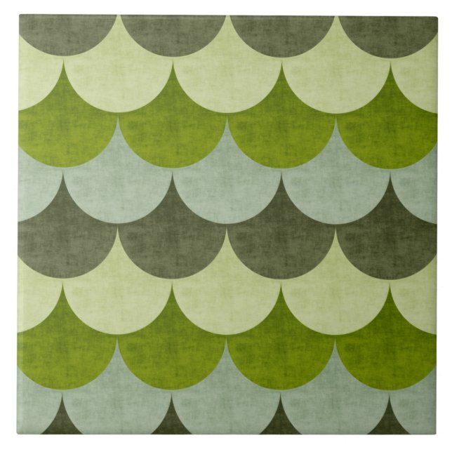 Carreau Motif de l'échelle de dragon à bascule vert (Devant)