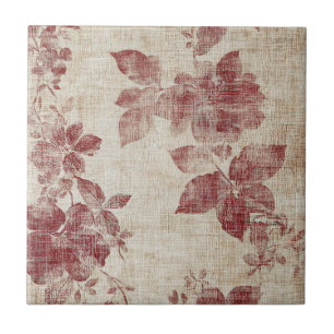 Carreau Motif de lin floral blush rustique (1)