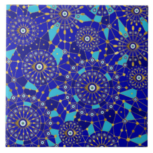 Carreau Motif de l'ornement de charme des yeux malveillant