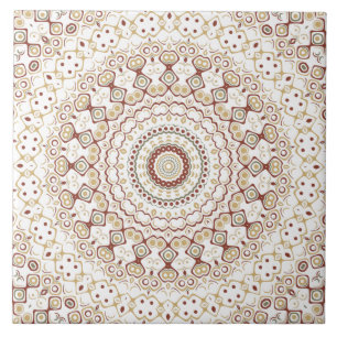 Carreau Motif de mandala géométrique de ton de la Terre