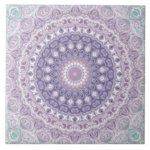 Carreau Motif de mandala lavande et lilas