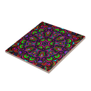 Carreau Motif de mandala multicolore