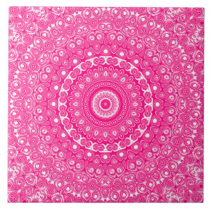 Carreau Motif de mandala rose vif