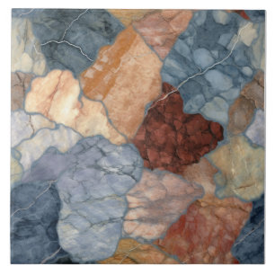 Carreau Motif de marbre de ton terrestre