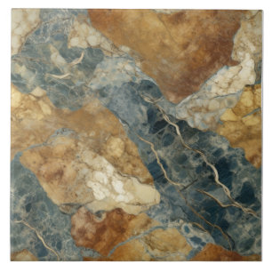 Carreau Motif de marbre de ton terrestre