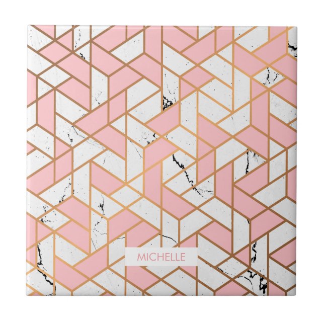 Carreau Motif de marbre géométrique (Devant)