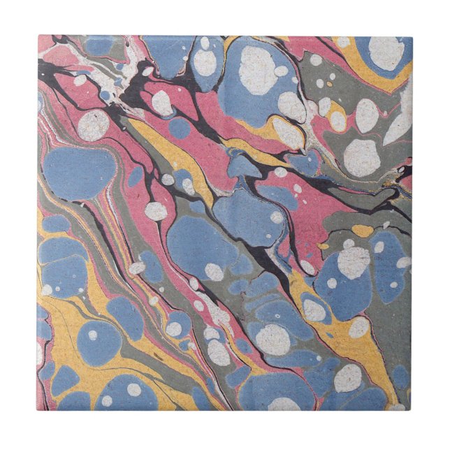 Carreau Motif de marbre italien bleu (Devant)