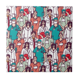 Carreau Motif de médecin et de chirurgien