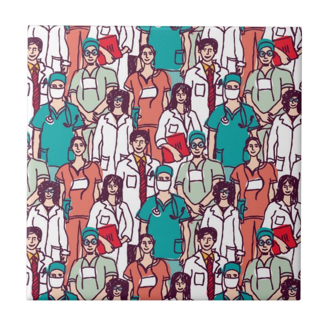 Carreau Motif de médecin et de chirurgien (Devant)