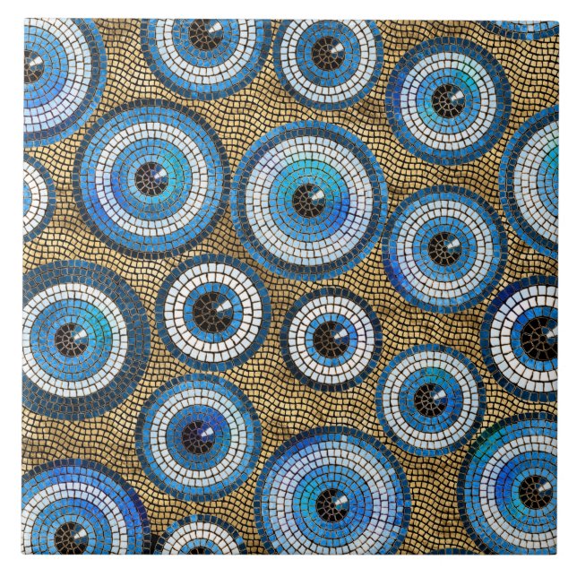 Carreau Motif de mosaïque de l'oeil maléfique (Devant)