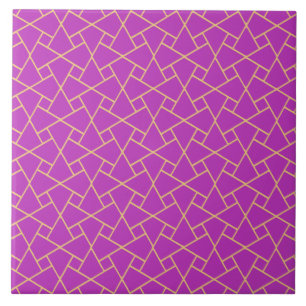 Carreau Motif de mosaïque islamique à effet violet et or
