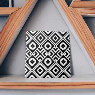 Carreau Motif de mosaïque moderne géométrique noir et blan