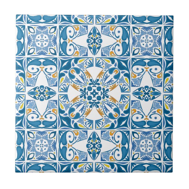 Carreau Motif de mosaïque portugaise (Devant)
