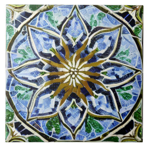 Carreau Motif de mosaïque simulé dans la lunette de verre