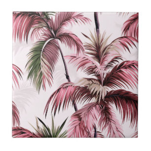 Carreau Motif de palme Ethereales rosé
