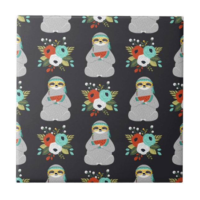 Carreau Motif de paresse de pastèque (Devant)