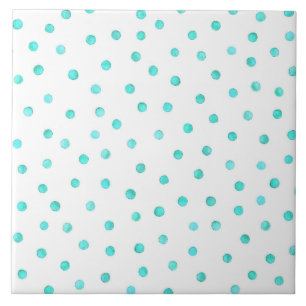 Carreau Motif de points blanc bleu turquoise de confettis