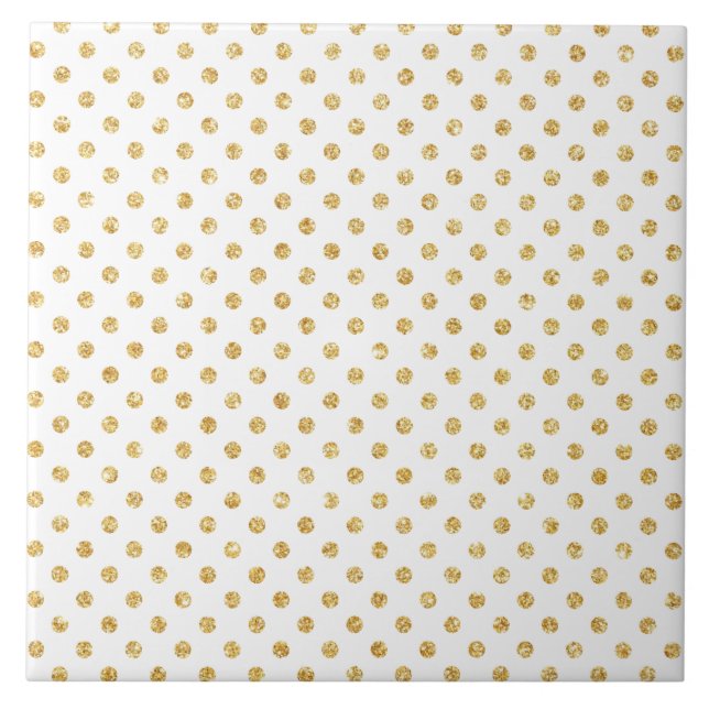 Carreau Motif de pois de parties scintillantes d'or (Devant)