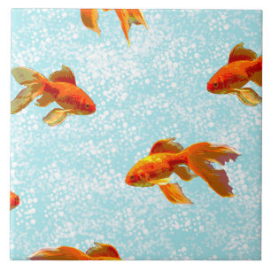 Carreau motif de poisson d'or