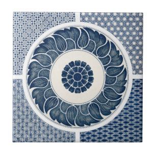 Carreau Motif de porcelaine antique chinoise bleu et blanc